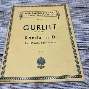 Gurlitt Rondo in D Op 175 No 1 Sheet Music for Two Pianos Four Hands Schirmer